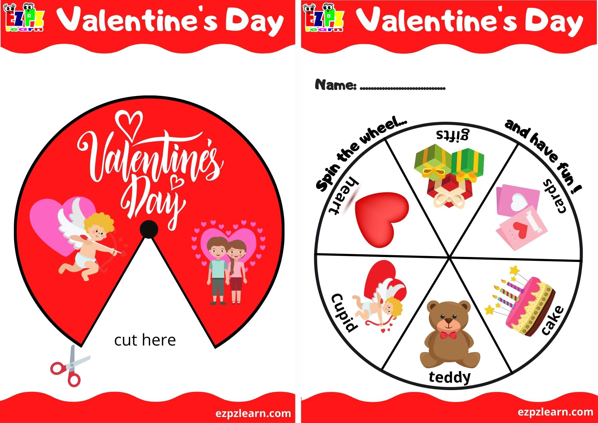 Valentine's Day Word Wheel PDF Download